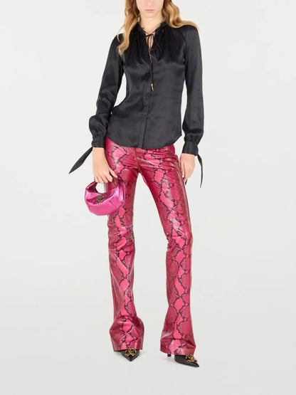 Snake-Print Blouse