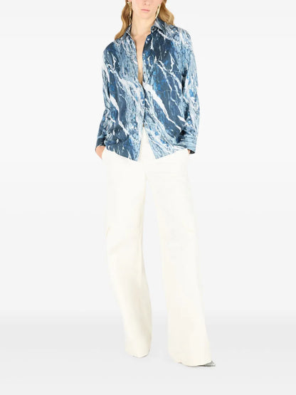 Marble-Print Shirt