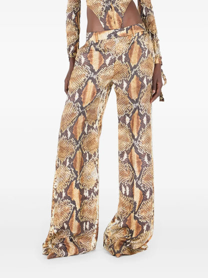 Snakeskin-Print Trousers