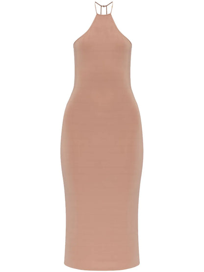 Halterneck Fitted Midi Dress