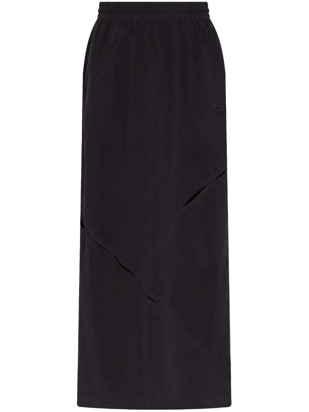 Asymmetric-Panel Maxi Skirt