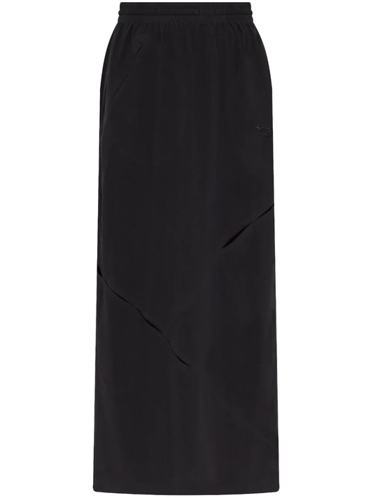 Asymmetric-Panel Maxi Skirt