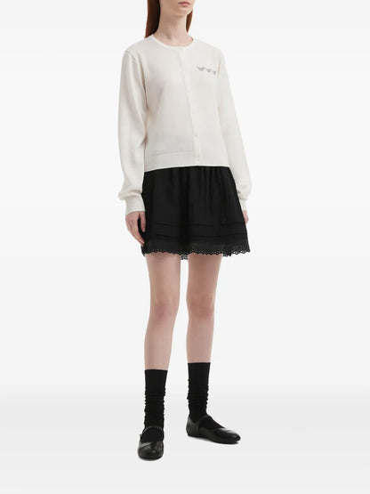 Embroidered-At-Hem Skirt