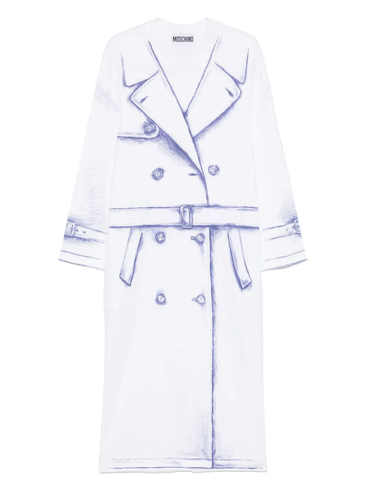 Trench Coat-Print Maxi Dress