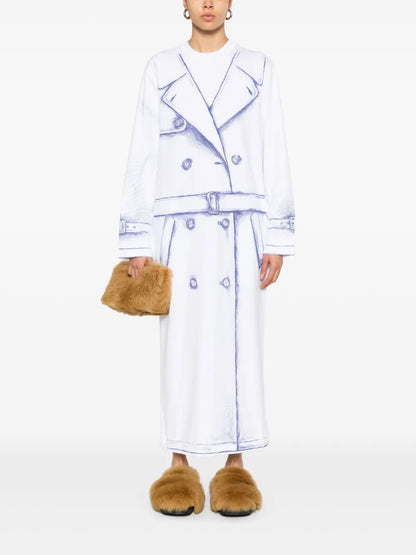 Trench Coat-Print Maxi Dress