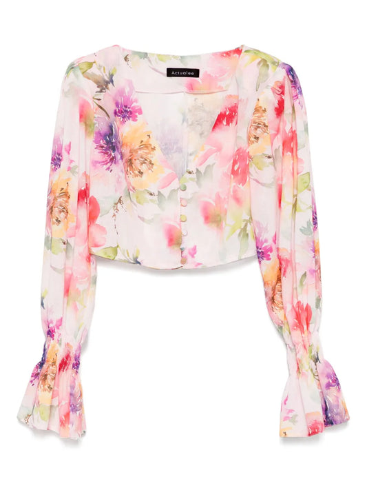 Floral-Print Blouse