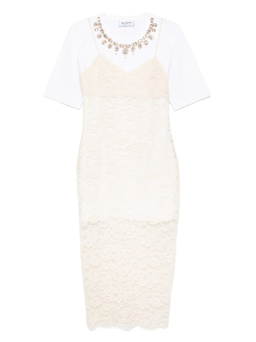 Embroidered Lace Midi Dress