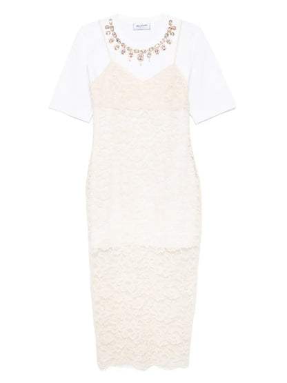 Embroidered Lace Midi Dress