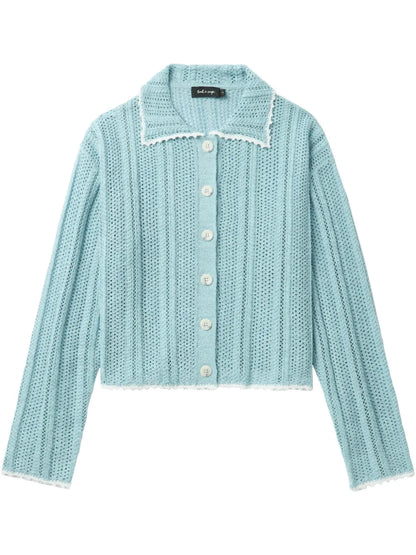 Pointelle-Knit Cardigan