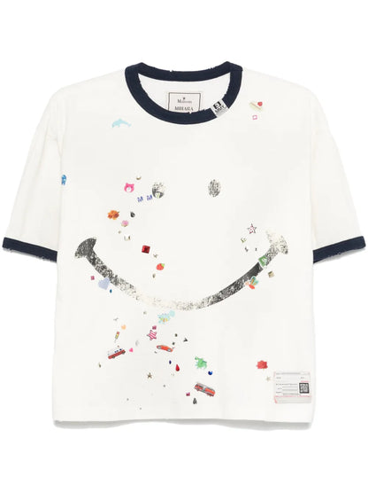 Smiley Face-Print T-Shirt