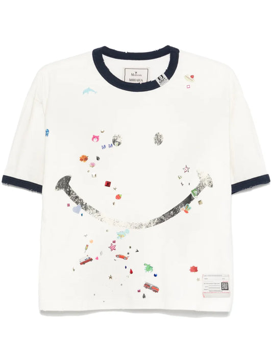 Smiley Face-Print T-Shirt