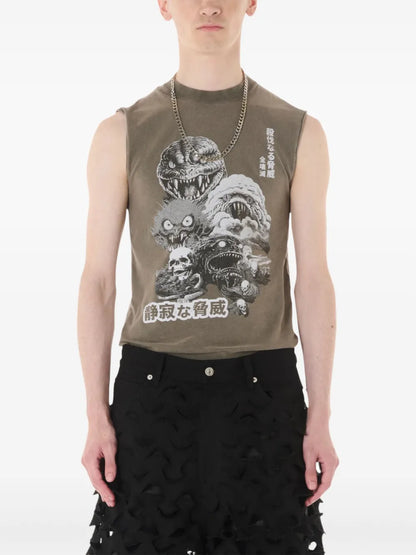 Crew-Neck Sleeveless T-Shirt