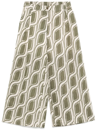 Abstract-Print Trousers
