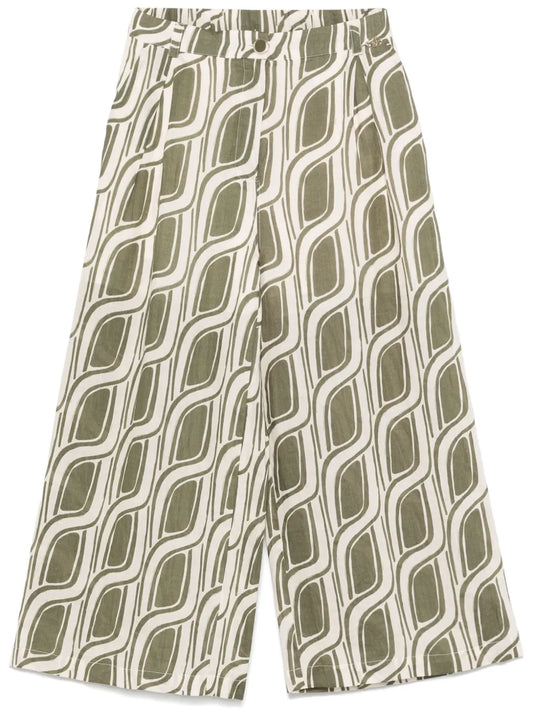 Abstract-Print Trousers