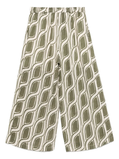 Abstract-Print Trousers