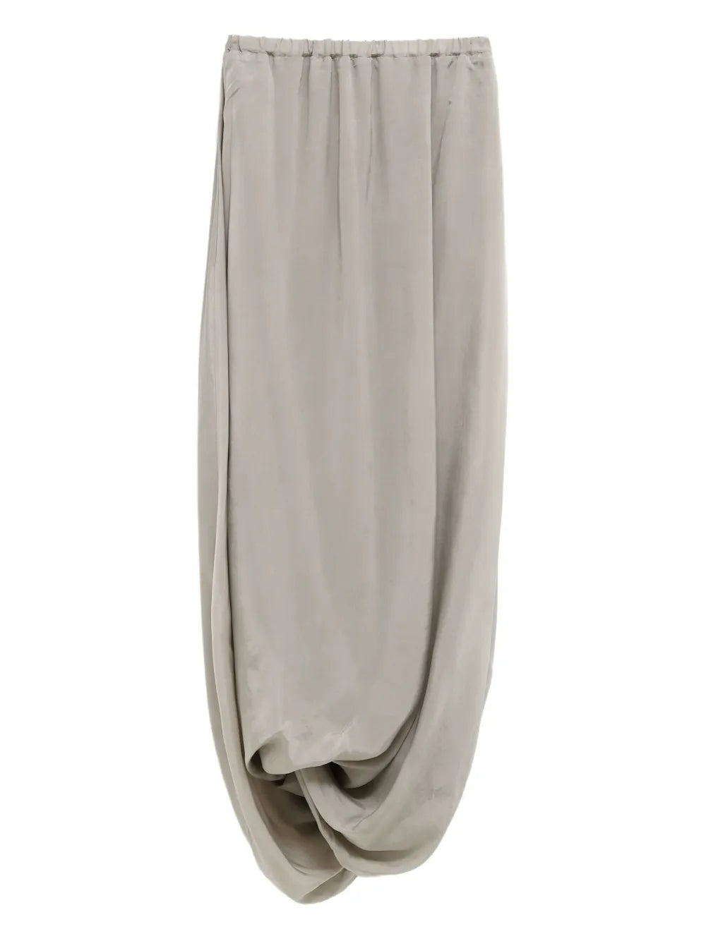 Gathered-Detail Midi Skirt