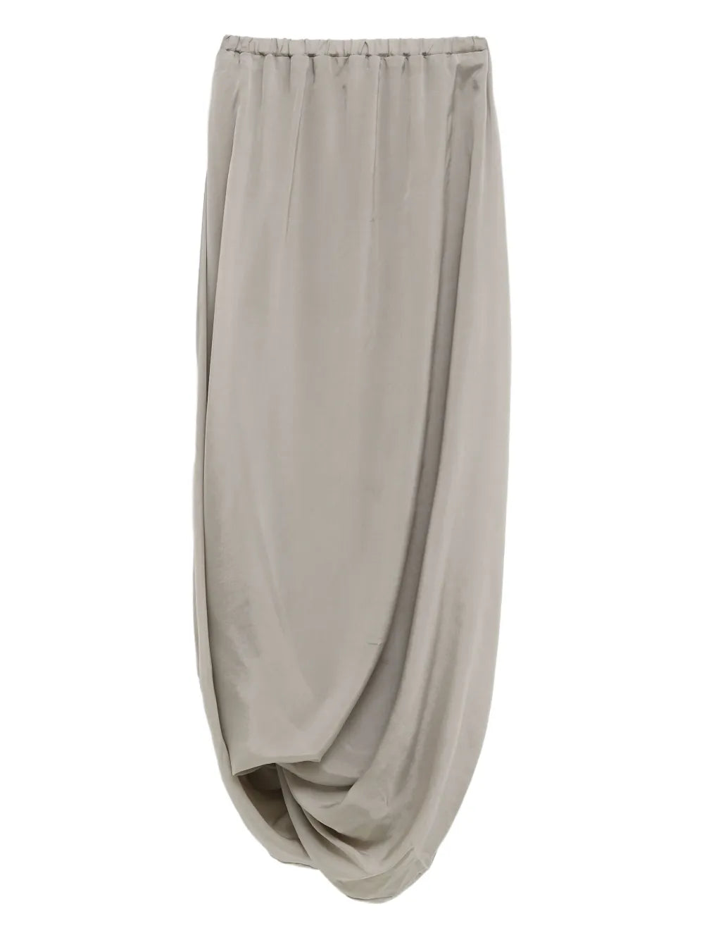 Gathered-Detail Midi Skirt