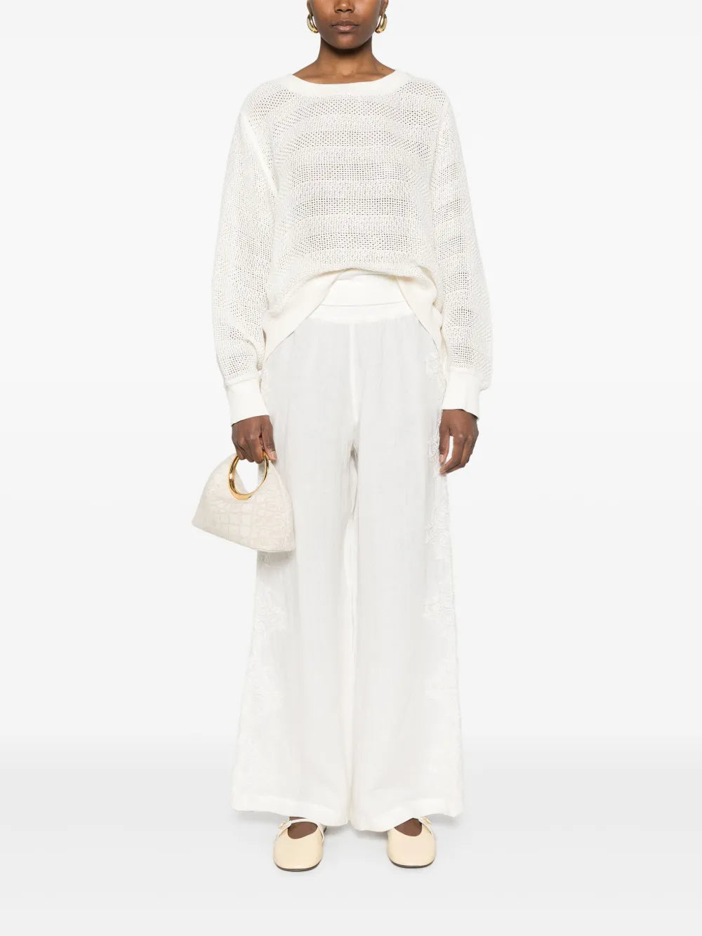 Lace.-Detailed Trousers