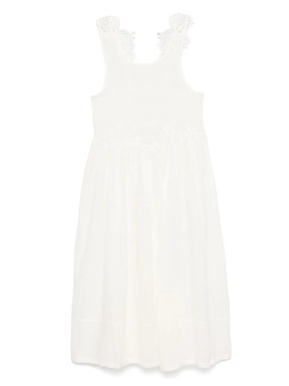 Lace-Embellished Midi Dress