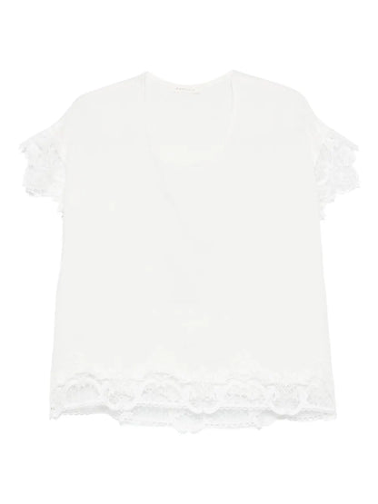 Corded Lace-Trim Blouse