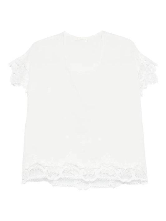 Corded Lace-Trim Blouse