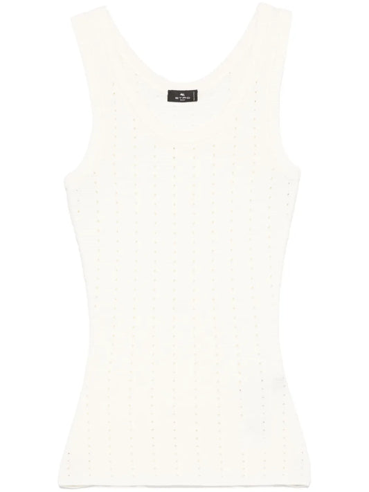 Pointelle-Knit Top