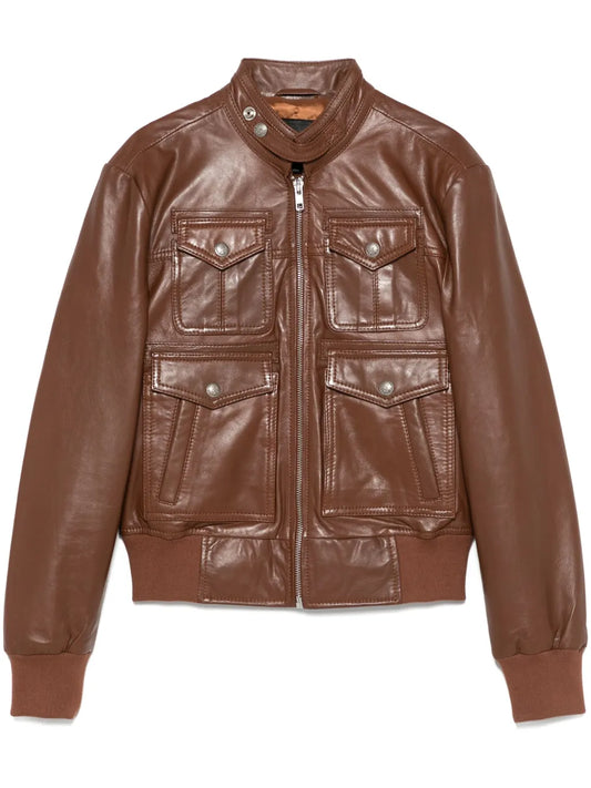 Zip-Up Leather Jacket