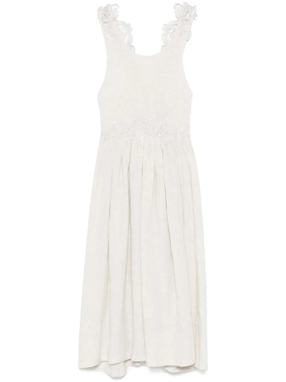 Lace-Detailed Midi Dress