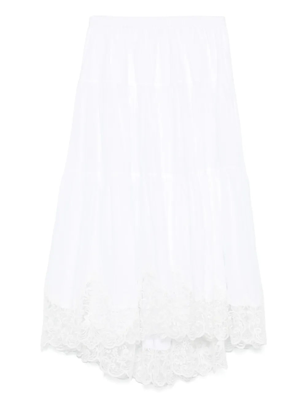 Lace-Trim Maxi Skirt