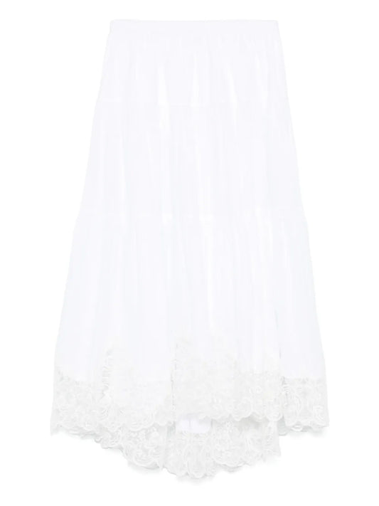 Lace-Trim Maxi Skirt