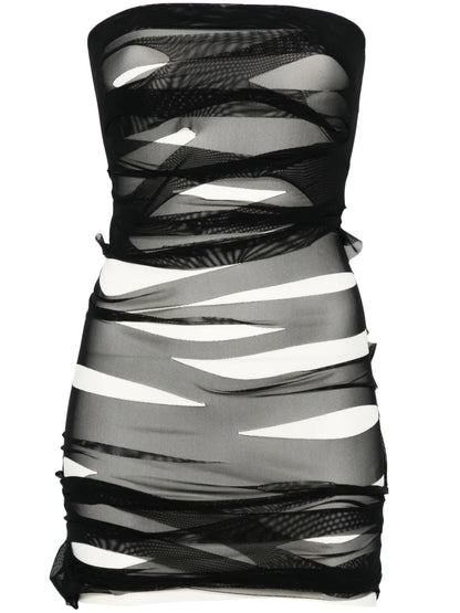 Distressed-Finish Mini Dress
