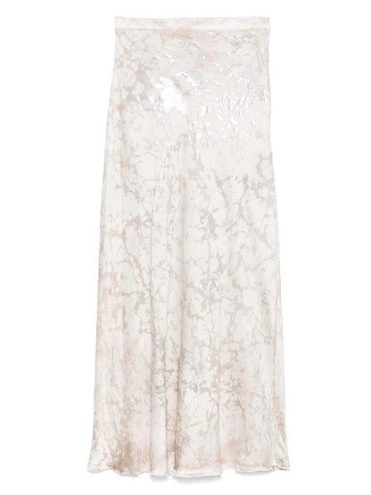 Marbled-Effect Midi Skirt
