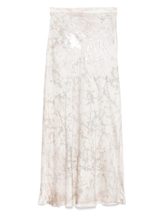 Marbled-Effect Midi Skirt