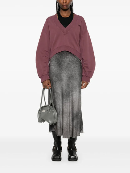 Faded-Effect Midi Skirt