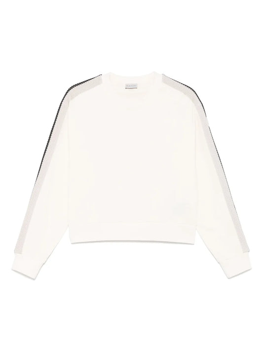 Knitted-Trim Sweatshirt