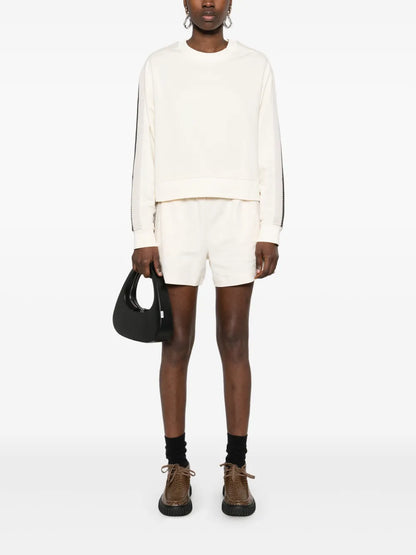 Knitted-Trim Sweatshirt