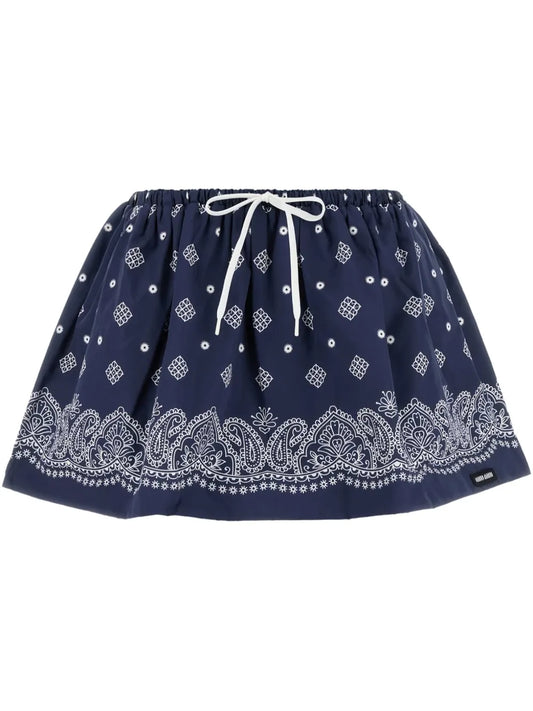 Paisley-Print Mini Skirt