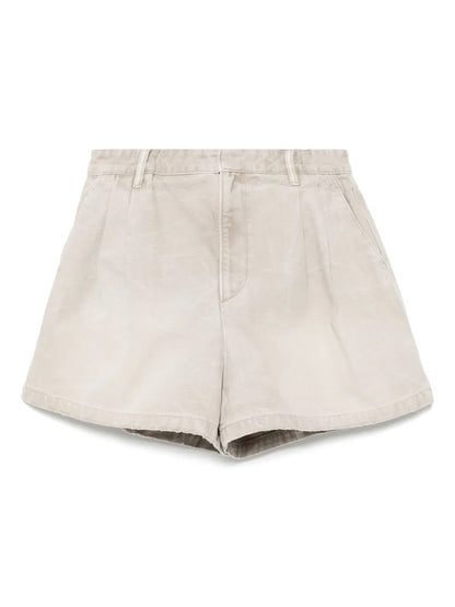 Wide-Leg Denim Shorts