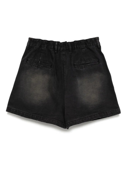 Wide-Leg Denim Shorts
