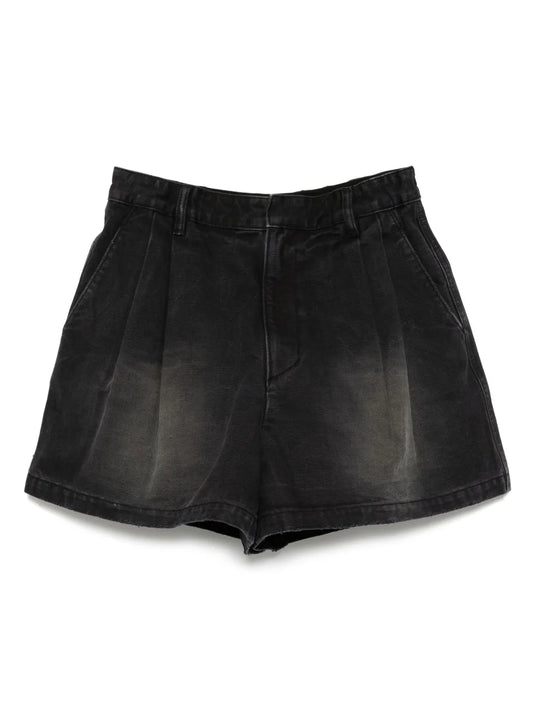 Wide-Leg Denim Shorts