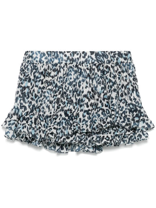Animal-Print Cotton Shorts