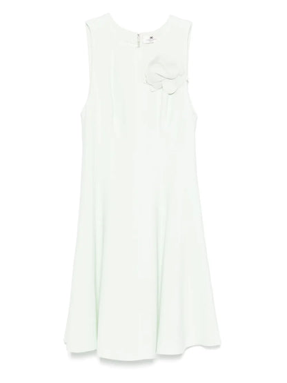 Floral-Appliqué Crepe Mini Dress
