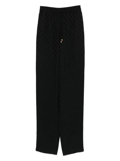 Diamond-Jacquard Satin Trousers