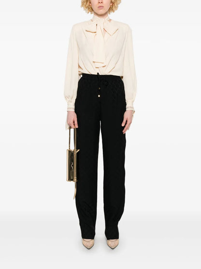 Diamond-Jacquard Satin Trousers