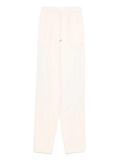Diamond-Jacquard Satin Trousers