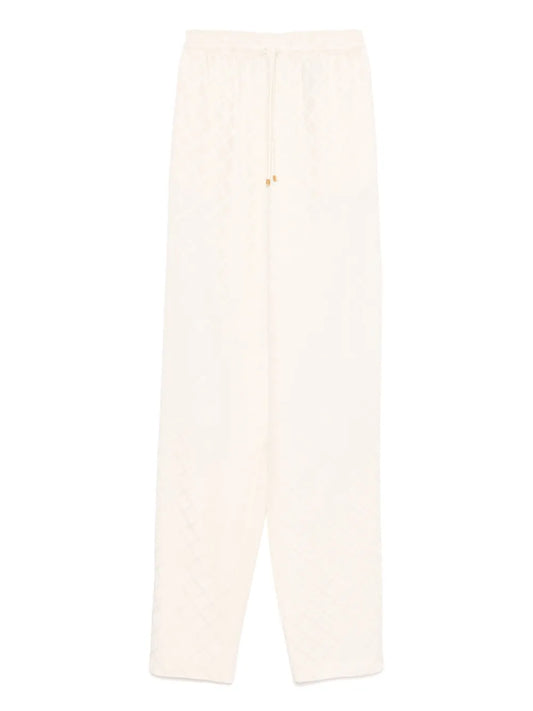Diamond-Jacquard Satin Trousers