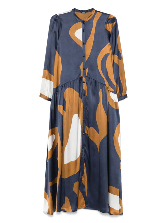 Abstract-Print Maxi Dress