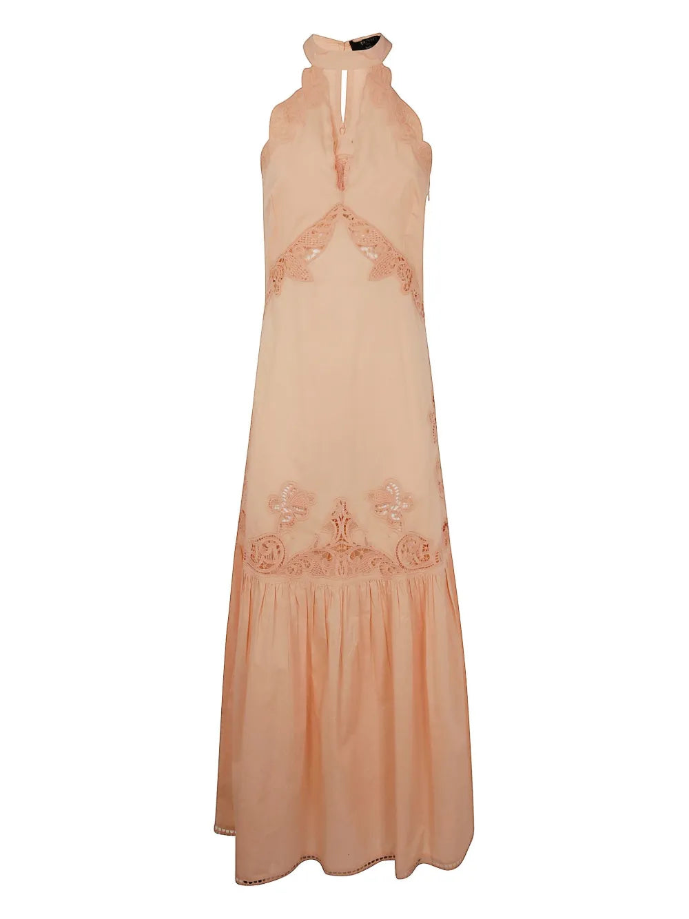 Broderie-Anglaise Halterneck Maxi Dress