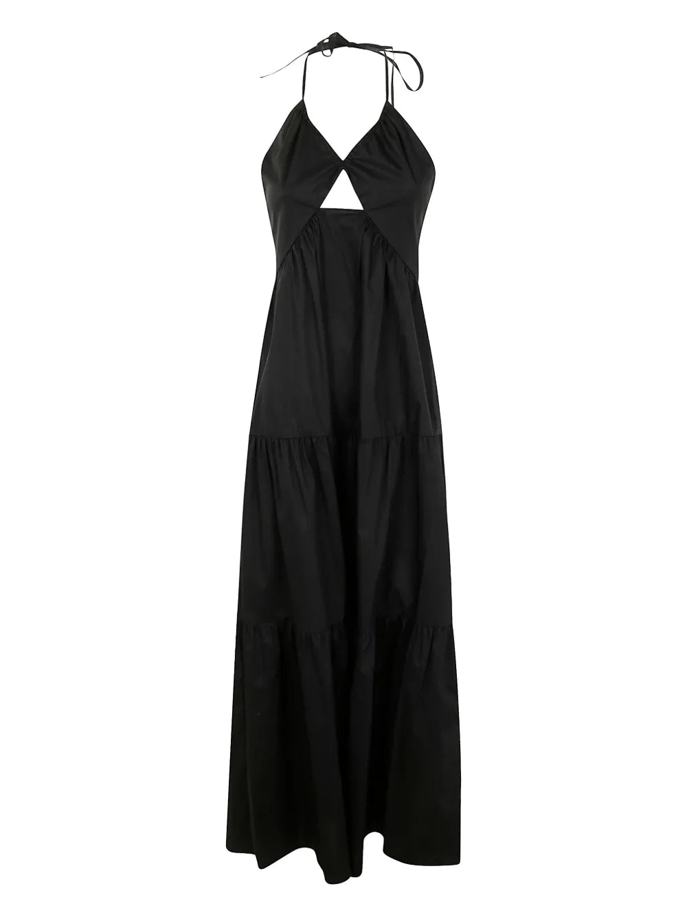 Tie-Fastening Cut-Out Maxi Dress