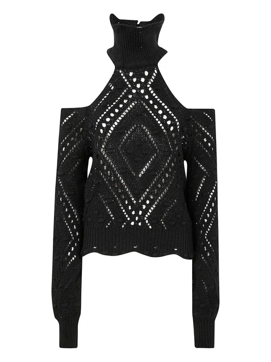Off-Shoulder Knitted Jumper